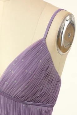 A Line Spaghetti Straps Bridesmaid Dress with Ruffles