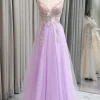A Line Spaghetti Straps Long Prom Dress with Appliques