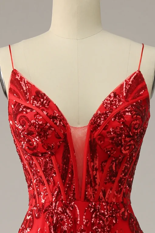 A Line Spaghetti Straps Princess Prom Dress with Criss Cross Back