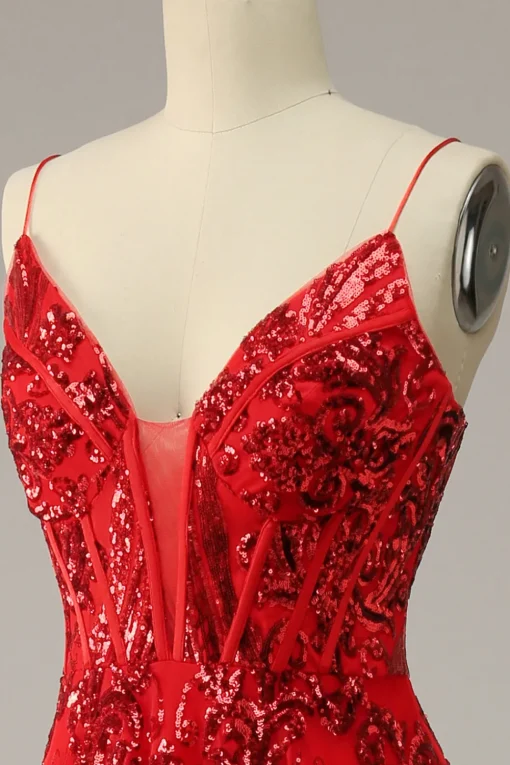 A Line Spaghetti Straps Princess Prom Dress with Criss Cross Back