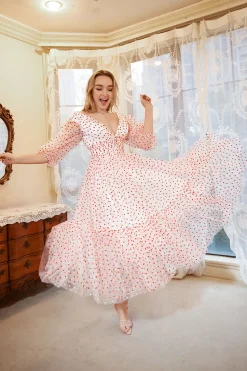 A Line Tulle Prom Dress with Hearts