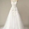 A Line Wedding Dress with Appliques