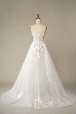 A Line Wedding Dress with Appliques
