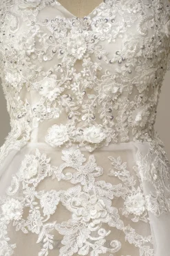 A Line Wedding Dress with Appliques