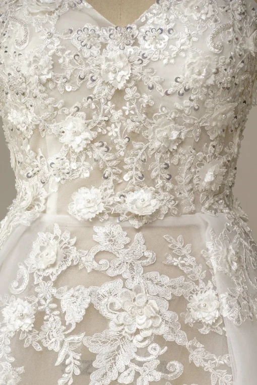 A Line Wedding Dress with Appliques