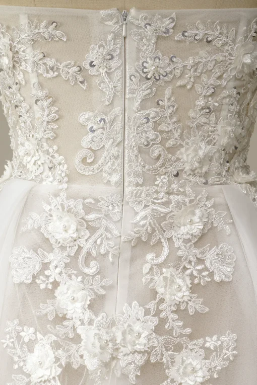 A Line Wedding Dress with Appliques