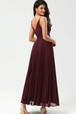 A-Line Sleeveless Burgundy Bridesmaid Dress
