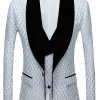 Biege Dots Jacquard 2 Piece Men's Prom Suits