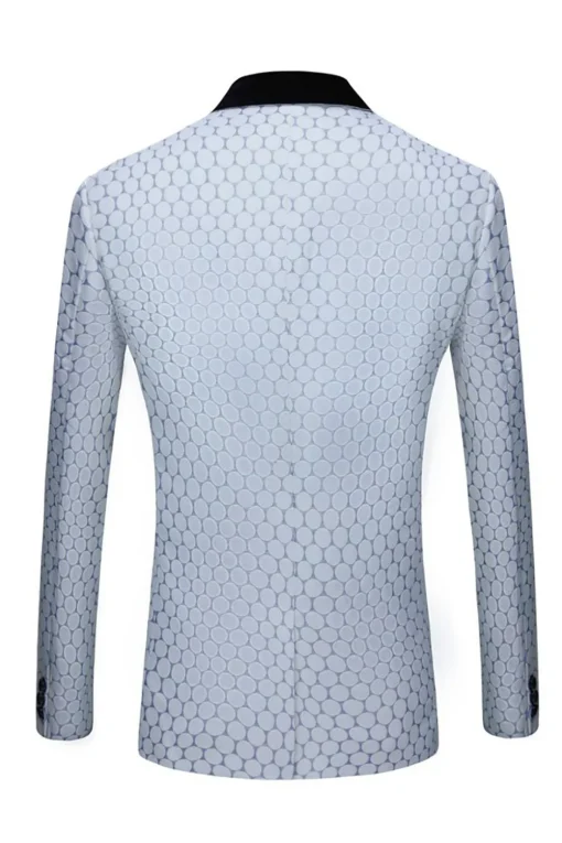 Biege Dots Jacquard 2 Piece Men's Prom Suits
