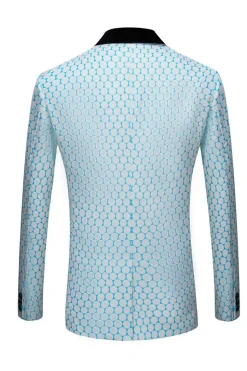 Biege Dots Jacquard 2 Piece Men's Prom Suits