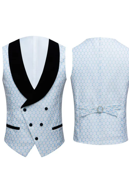 Biege Dots Jacquard 2 Piece Men's Prom Suits