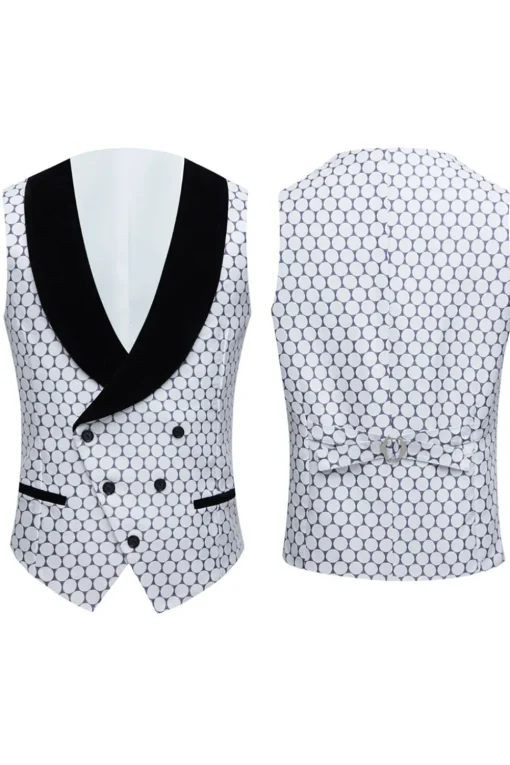 Biege Dots Jacquard 2 Piece Men's Prom Suits