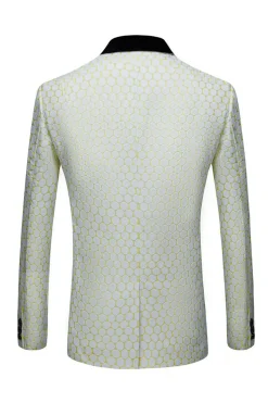 Biege Dots Jacquard 2 Piece Men's Prom Suits