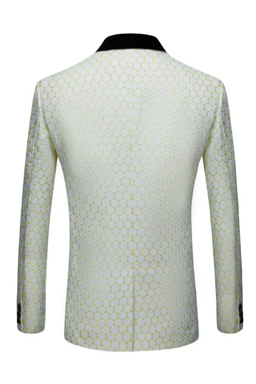 Biege Dots Jacquard 2 Piece Men's Prom Suits