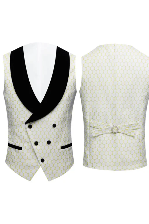 Biege Dots Jacquard 2 Piece Men's Prom Suits