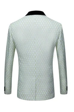 Biege Dots Jacquard 2 Piece Men's Prom Suits