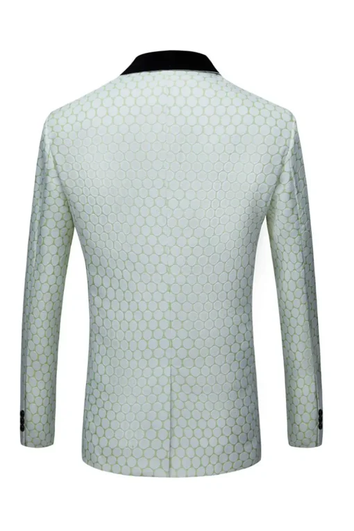 Biege Dots Jacquard 2 Piece Men's Prom Suits