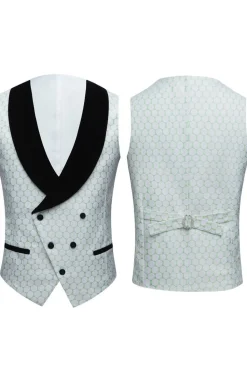 Biege Dots Jacquard 2 Piece Men's Prom Suits