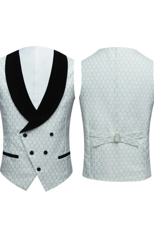 Biege Dots Jacquard 2 Piece Men's Prom Suits