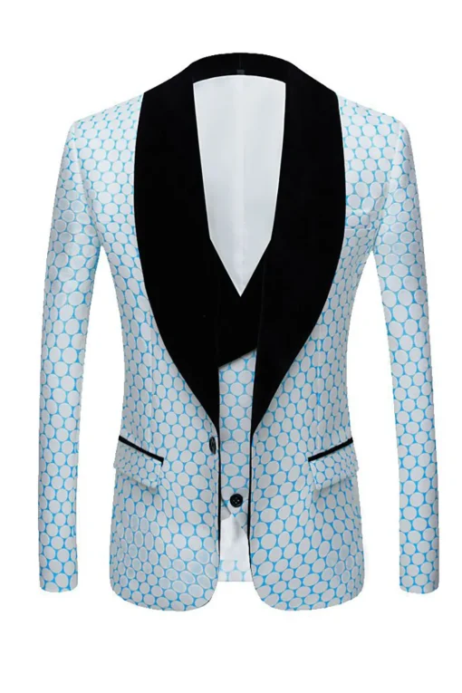 Biege Dots Jacquard 2 Piece Men's Prom Suits
