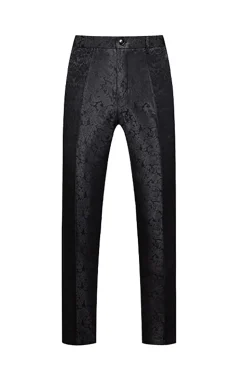 Black 3 Piece Jacquard Shawl Lapel Men's Prom Suits