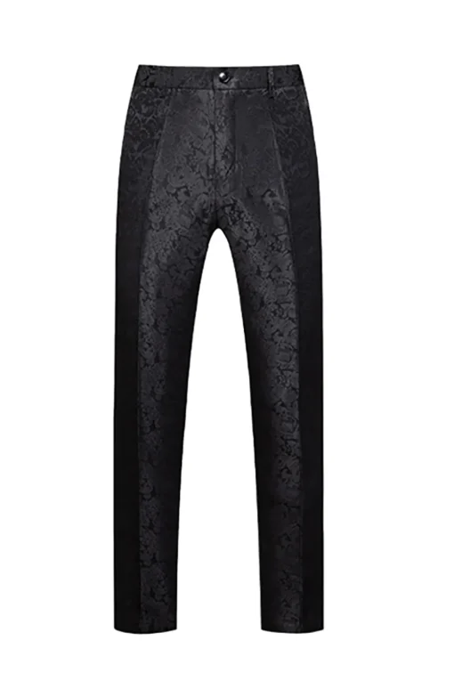 Black 3 Piece Jacquard Shawl Lapel Men's Prom Suits