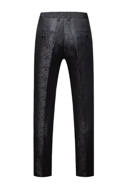 Black 3 Piece Jacquard Shawl Lapel Men's Prom Suits