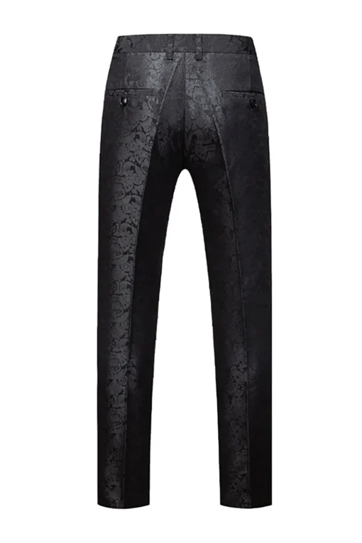 Black 3 Piece Jacquard Shawl Lapel Men's Prom Suits