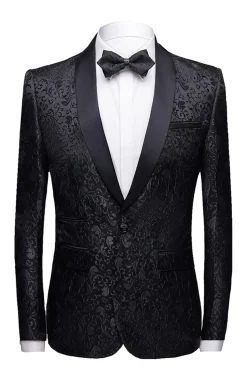 Black 2 Pieces Jacquard Men's Wedding Suits