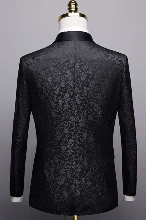 Black 2 Pieces Jacquard Men's Wedding Suits