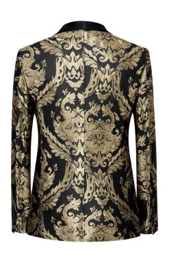 Black Golden Embroidery Men's Blazer
