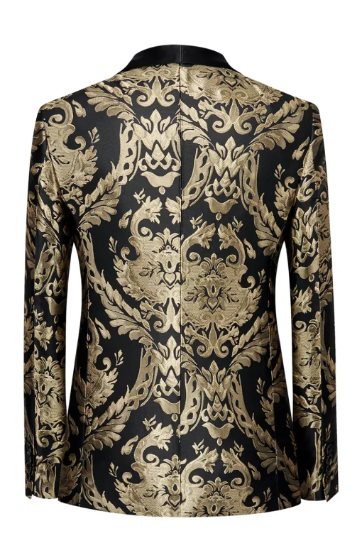 Black Golden Embroidery Men's Blazer