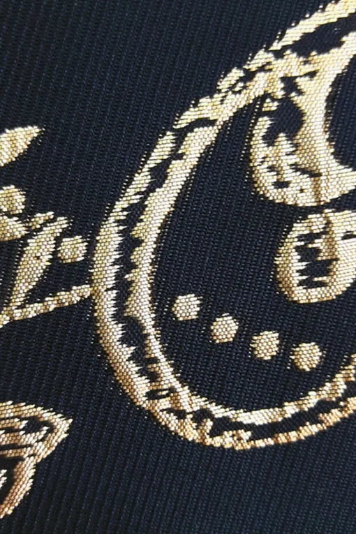 Black Golden Notched Lapel Jacquard Men's Blazer