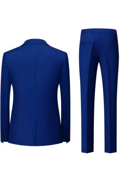 Black Grey 3 Piece Peak Lapel One Button Men's Suits