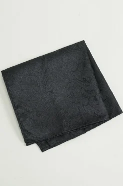Black Jacquard Satin Bow Tie Pocket Square Set
