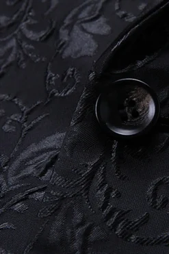 Black Jacquard Shawl Lapel Men's 2 Pieces Suits