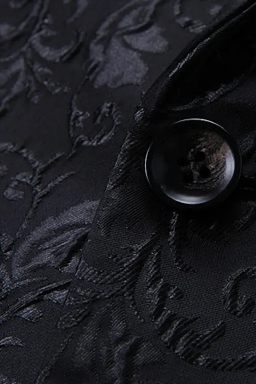 Black Jacquard Shawl Lapel Men's 2 Pieces Suits