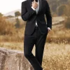 Black Men's 3 Pieces Shawl Lapel Single Breasted Prom Suits