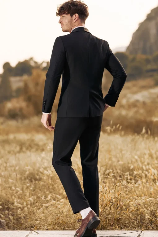 Black Men's 3 Pieces Shawl Lapel Single Breasted Prom Suits