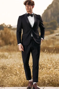 Black Men's 3 Pieces Shawl Lapel Single Breasted Prom Suits
