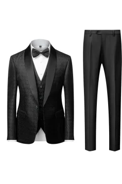 Black Men's 2-Piece Suits Shawl Lapel