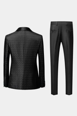 Black Men's 2-Piece Suits Shawl Lapel
