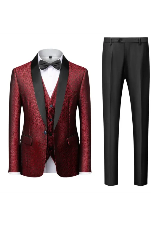 Black Men's 2-Piece Suits Shawl Lapel