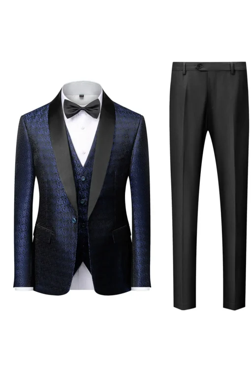 Black Men's 2-Piece Suits Shawl Lapel