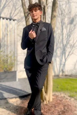 Black Notched Lapel 2 Piece Men's Prom Suits