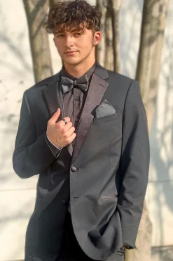 Black Notched Lapel 2 Piece Men's Prom Suits