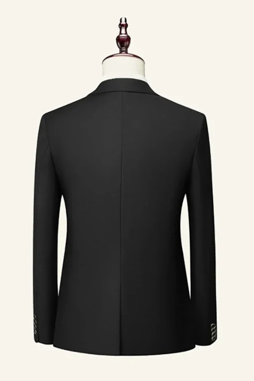 Black Notched Lapel 3 Piece Wedding Men Suits
