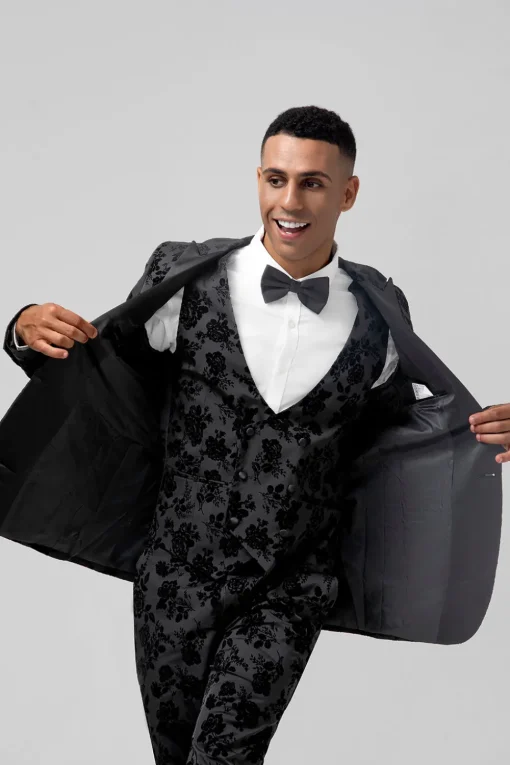 Black Peak Lapel 3 Pieces Men's Prom Suits