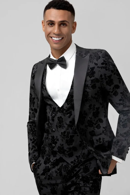 Black Peak Lapel 3 Pieces Men's Prom Suits