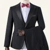 Black Peaked Lapel 3-Piece Men's Suit Tuxedo